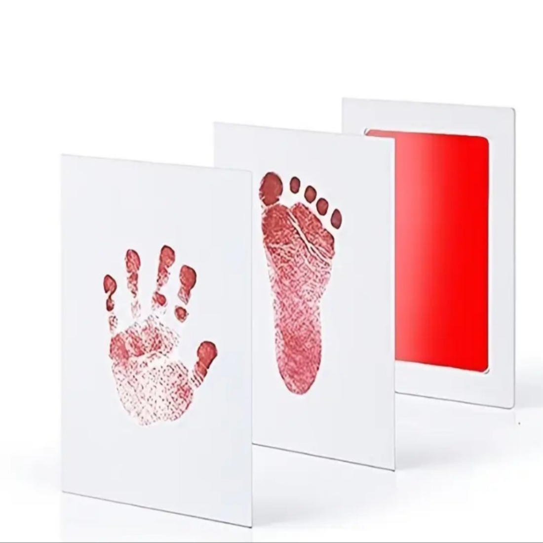 Doe het zelf voet en handafdrukset groen,blauw en rood