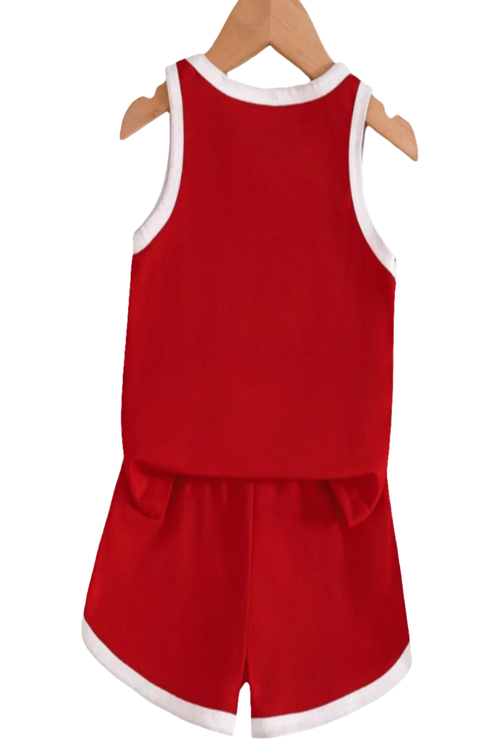 Basketball Singlet en short "MAMA'S BOY" rood/wit