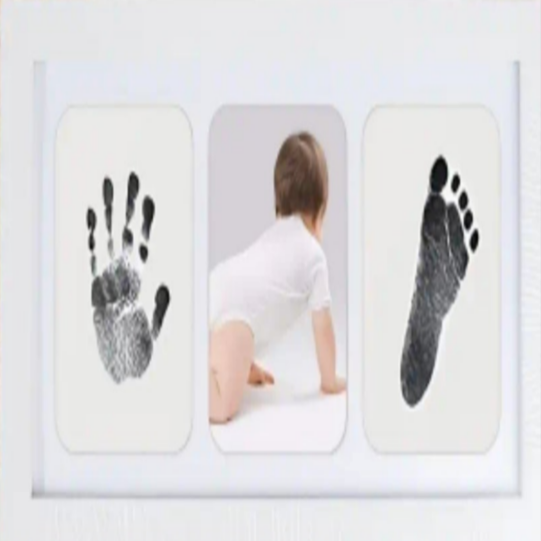 Fotolijst met inktpads voor hand en voetafdruk