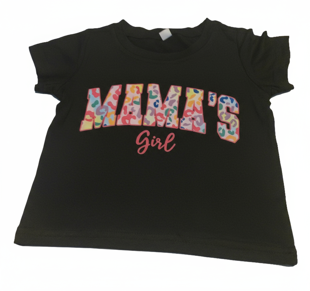 T-shirt zwart voor meisje: MAMA'S GIRL "