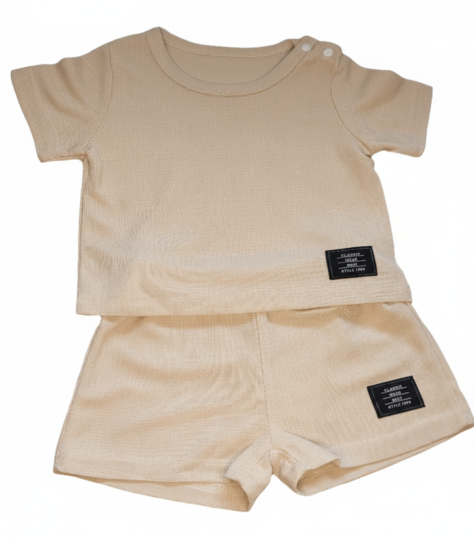 Set: shirt met short beige