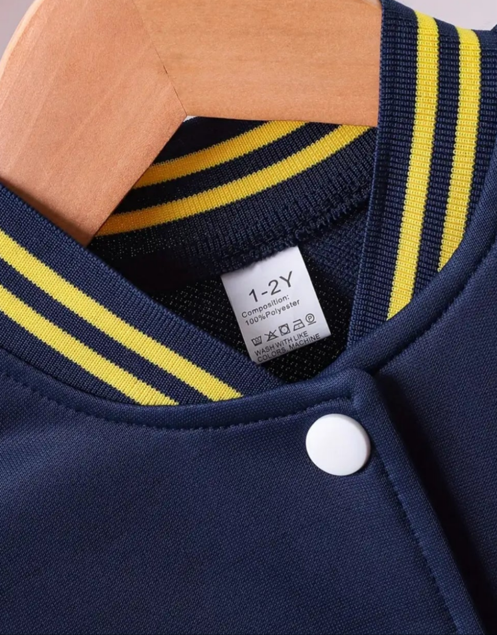 Baseballjack blauw-geel "B"