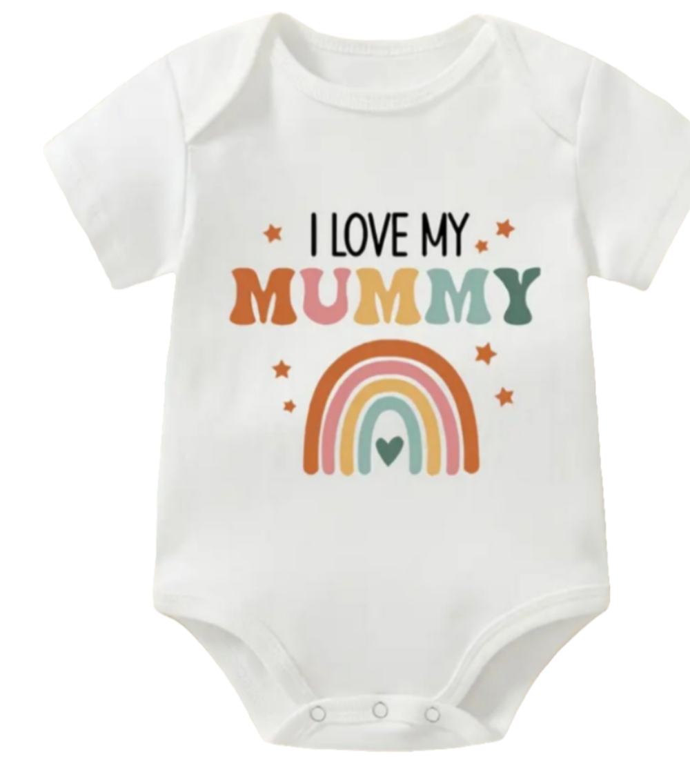 Romper I love my Mummy met regenboog