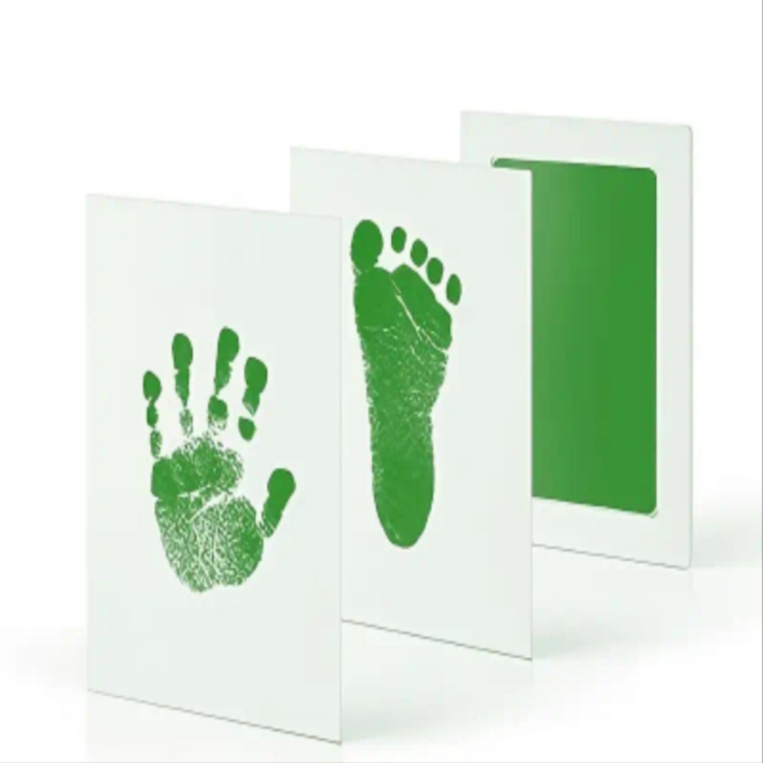 Doe het zelf voet en handafdrukset groen,blauw en rood