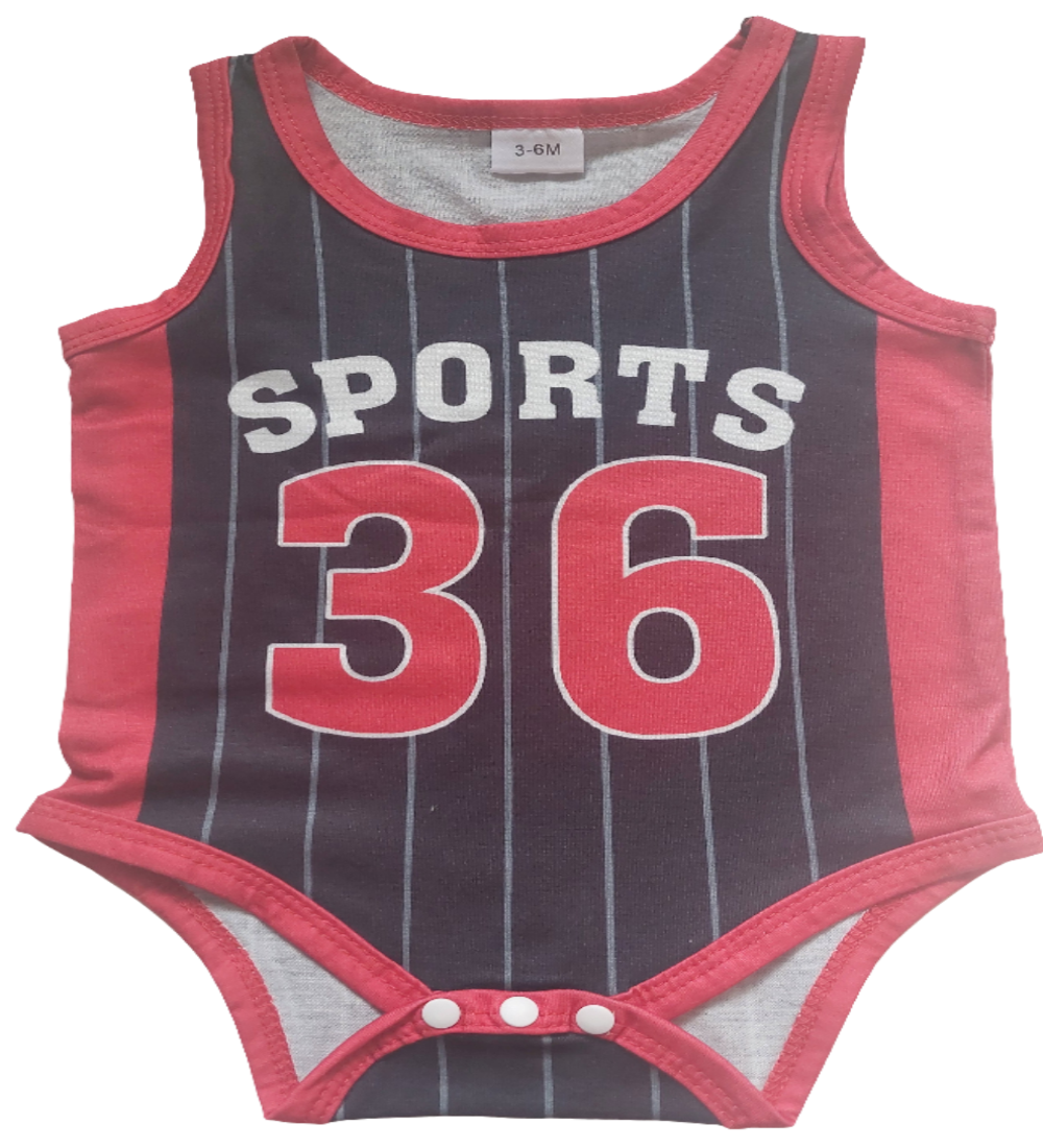 American sports romper zwart /rood :Sports 36"