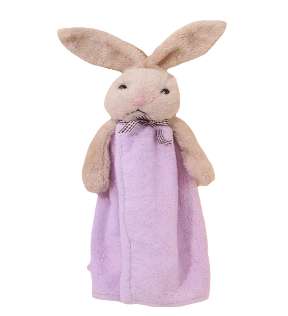 Knuffellapje met konijntje. Om mee te nemen in de kinderwagen