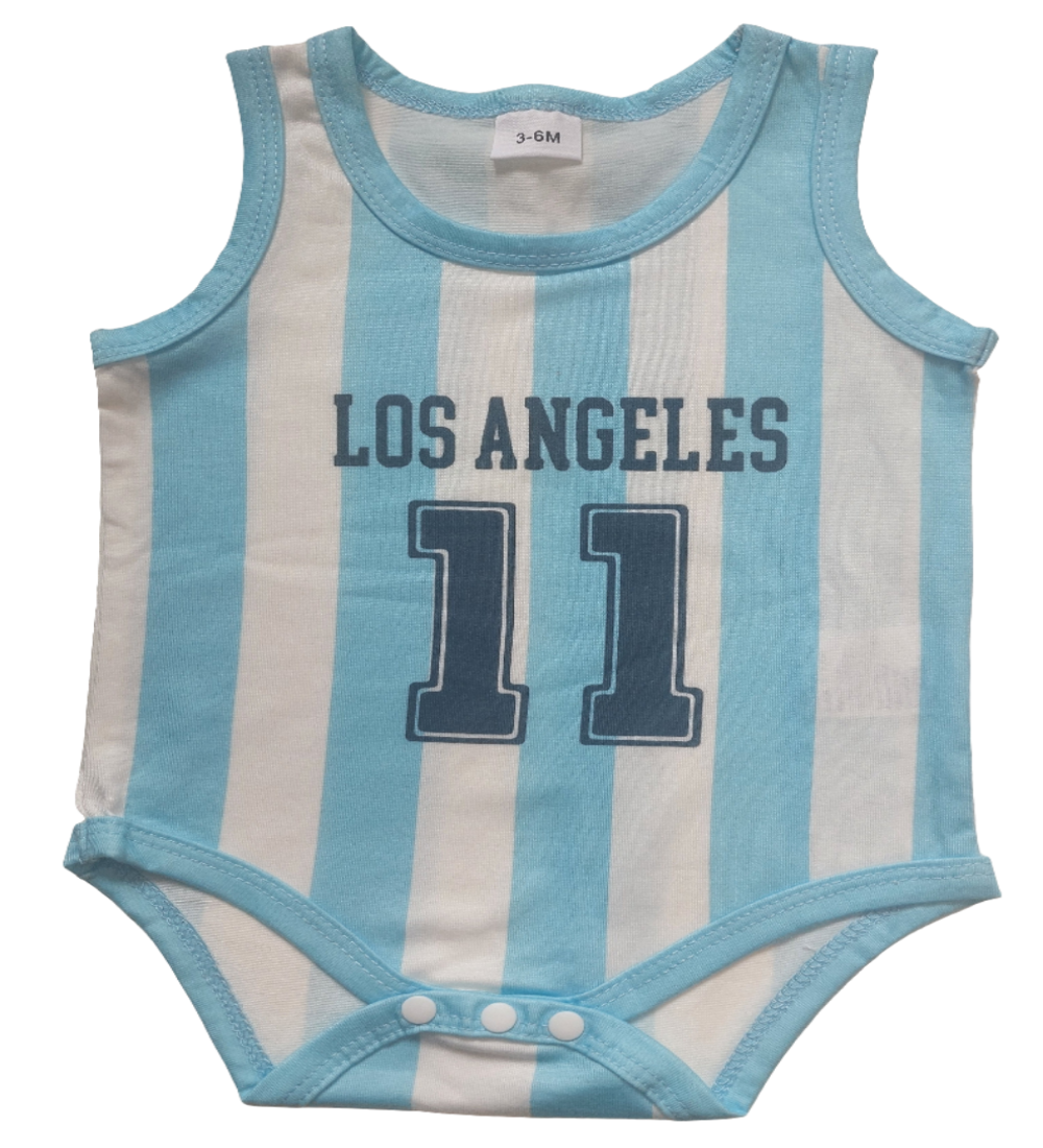 American sports romper wit-blauw :”LA 11"