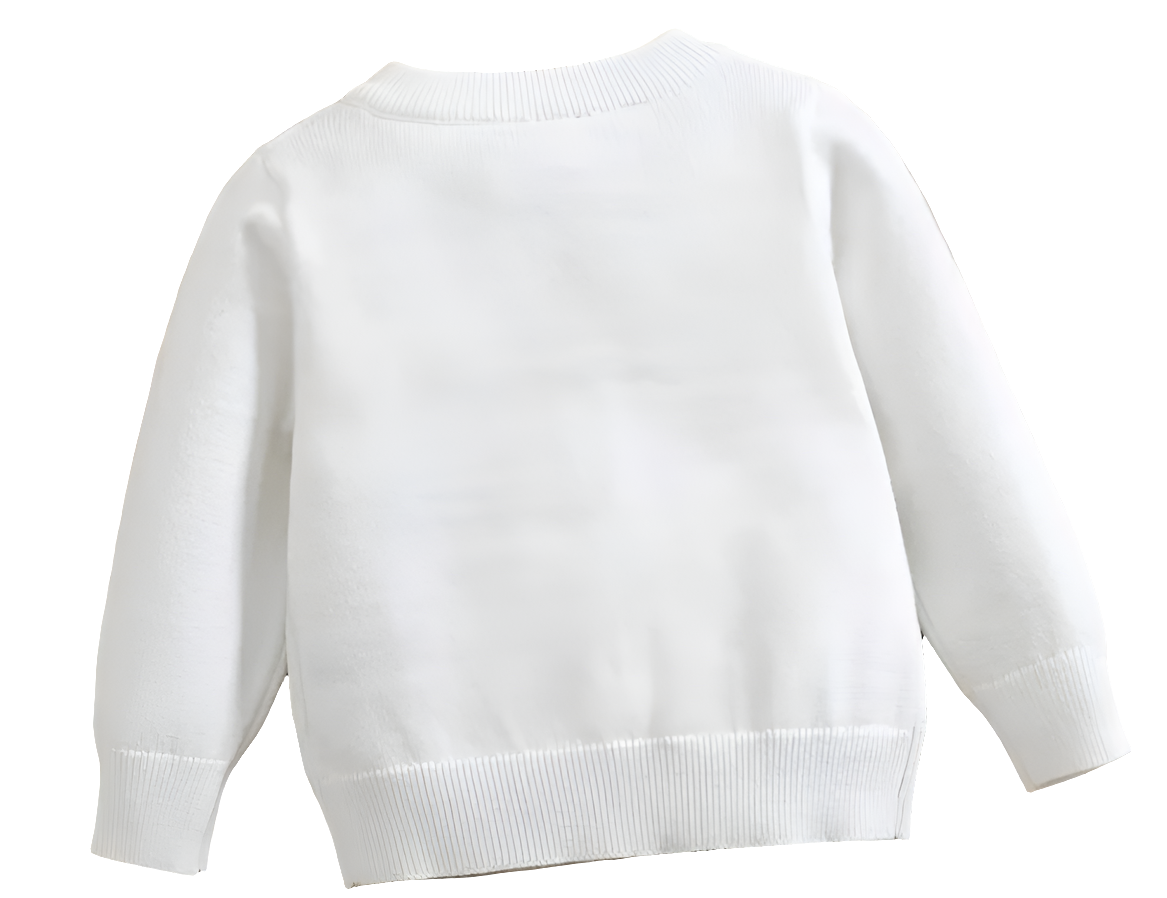 wit vestje met geborduurde bloemetjesrand langs hals