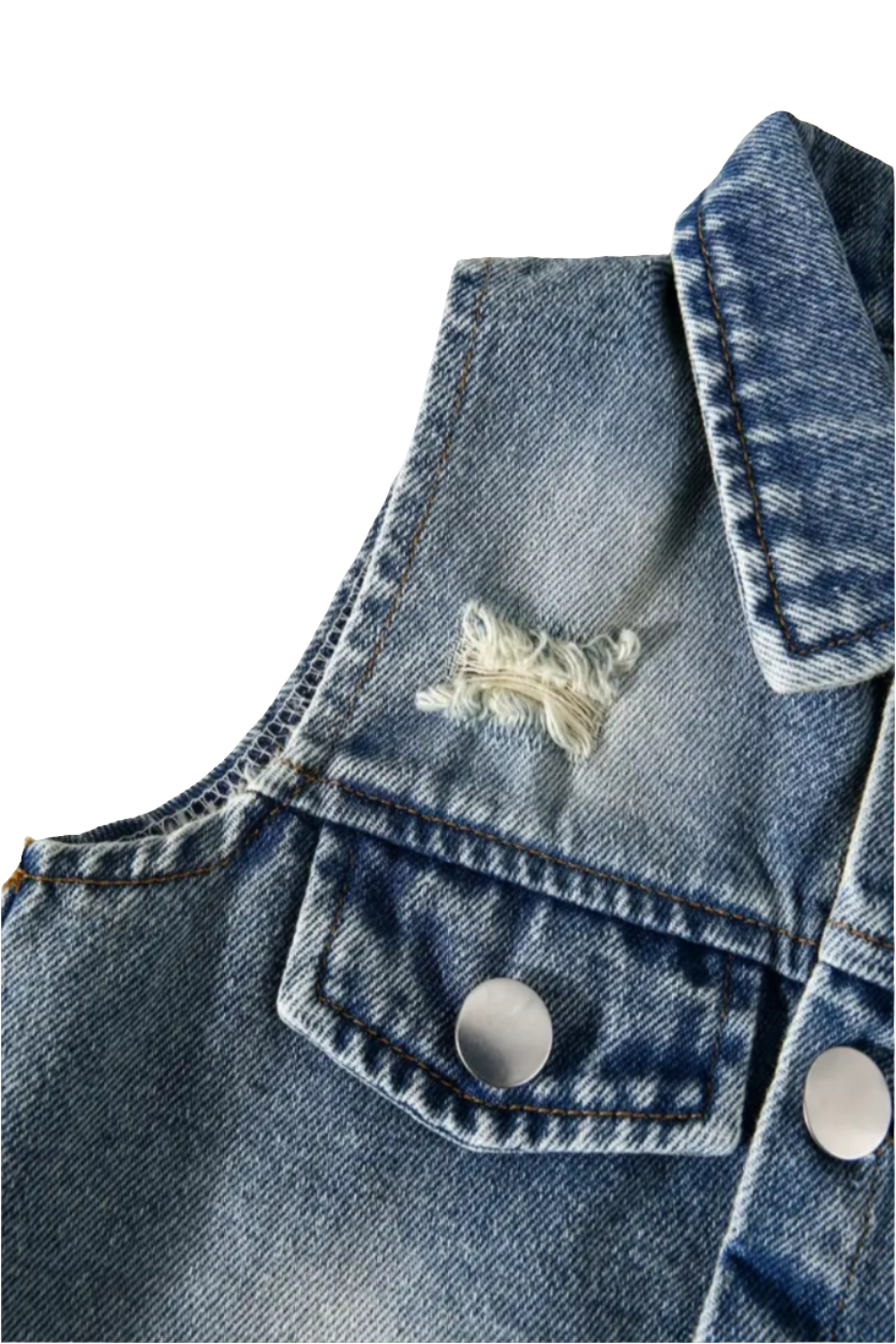 Set: Denim gilet en denim short