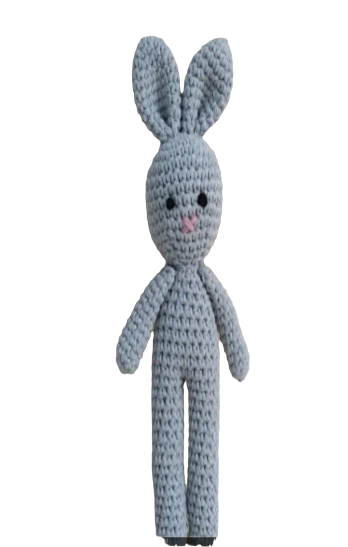 Konijntje grijs handgemaakt