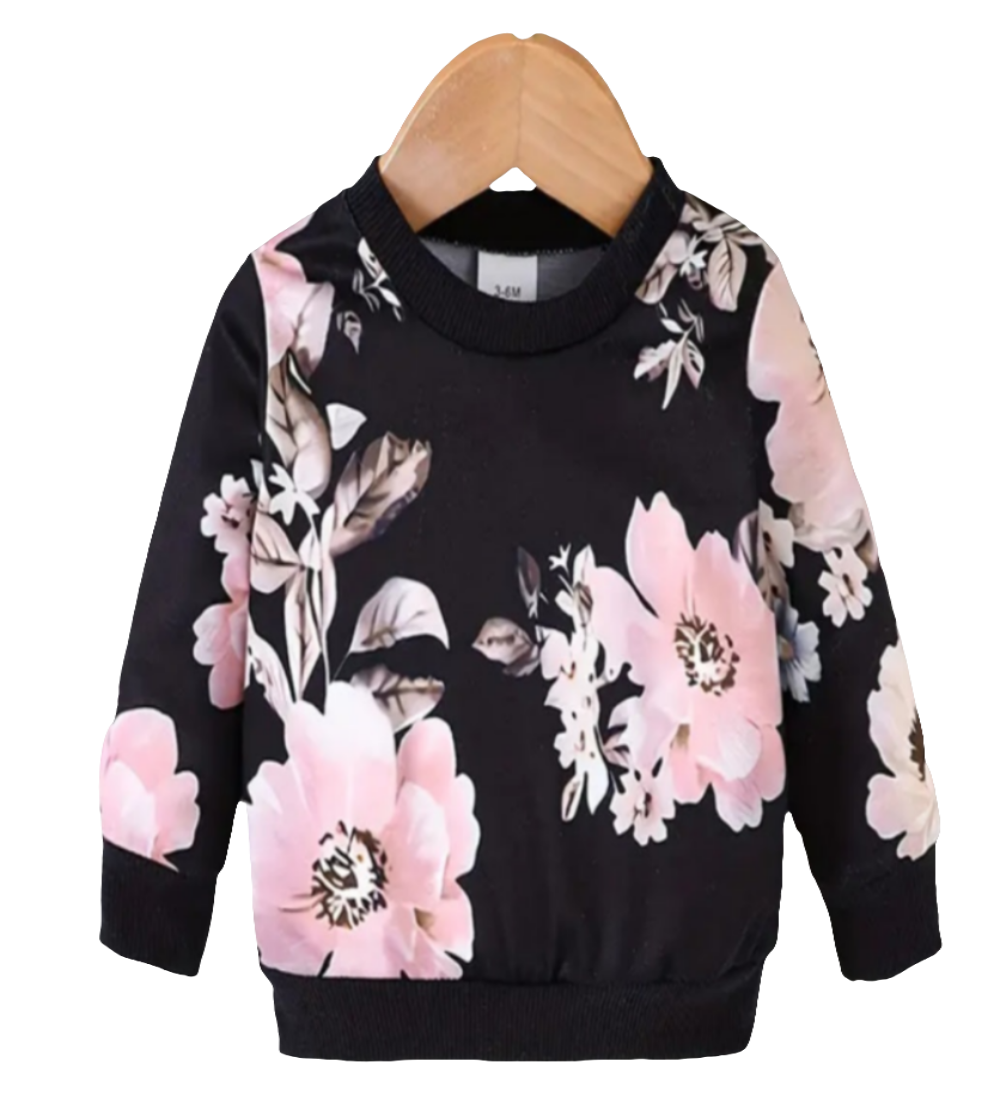 sweater zwart met bloemen
