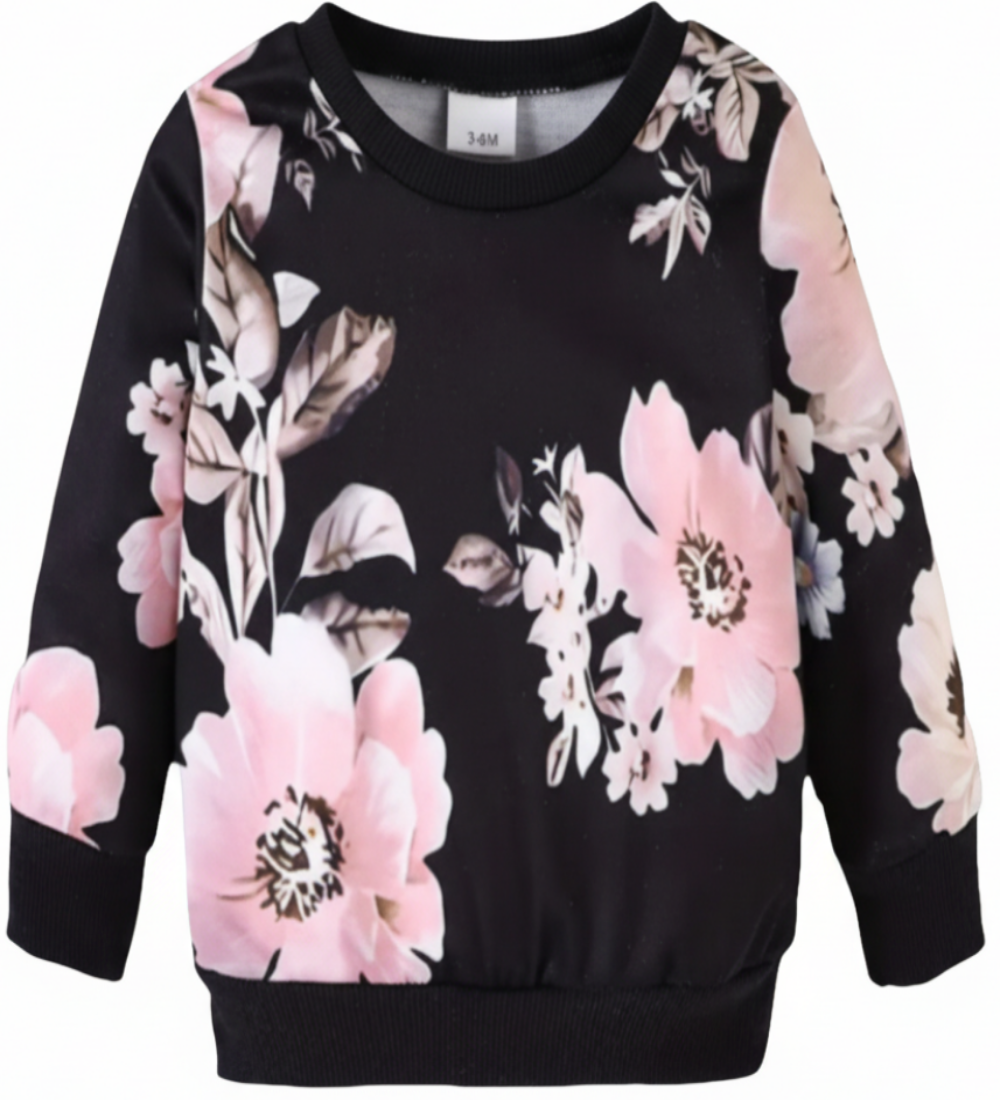 sweater zwart met bloemen