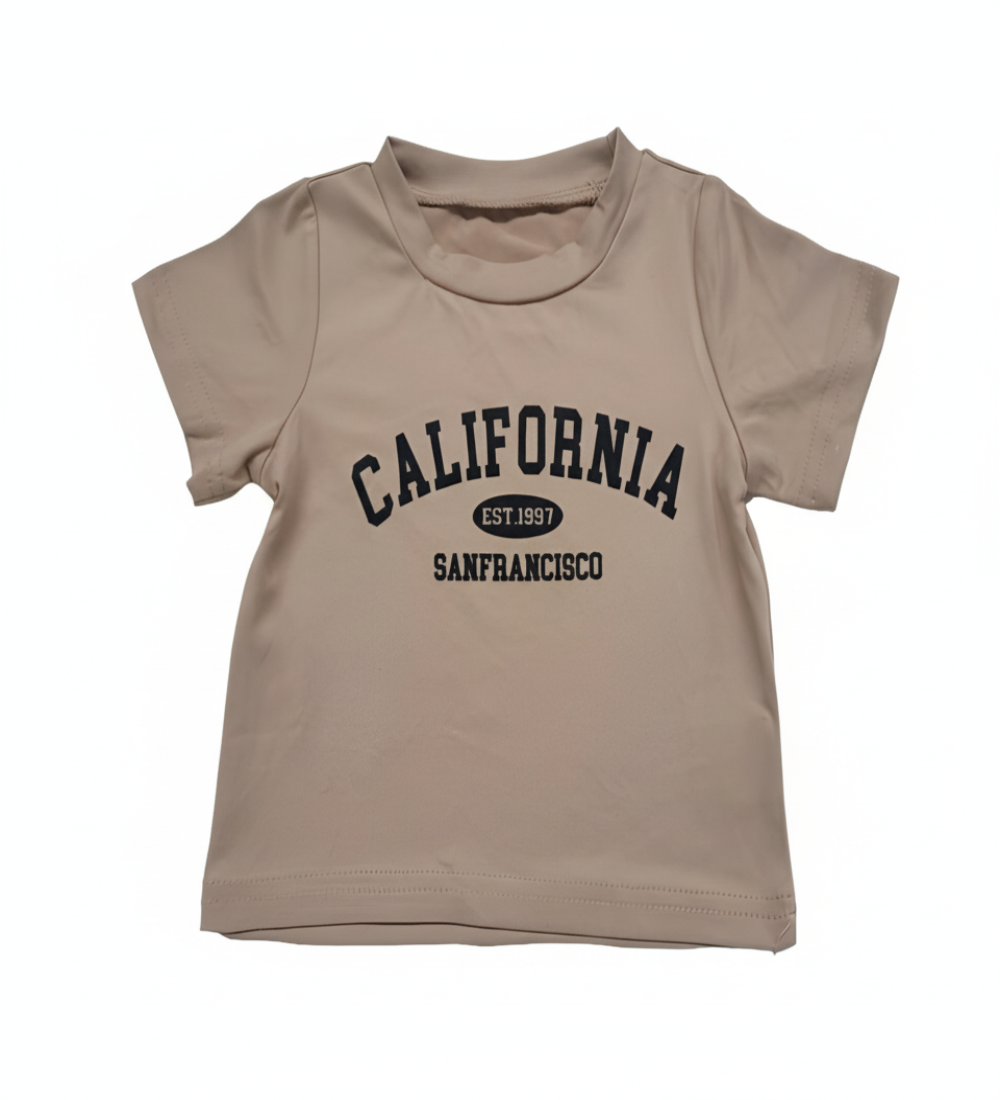 Shirt beige voor jongens: "California"