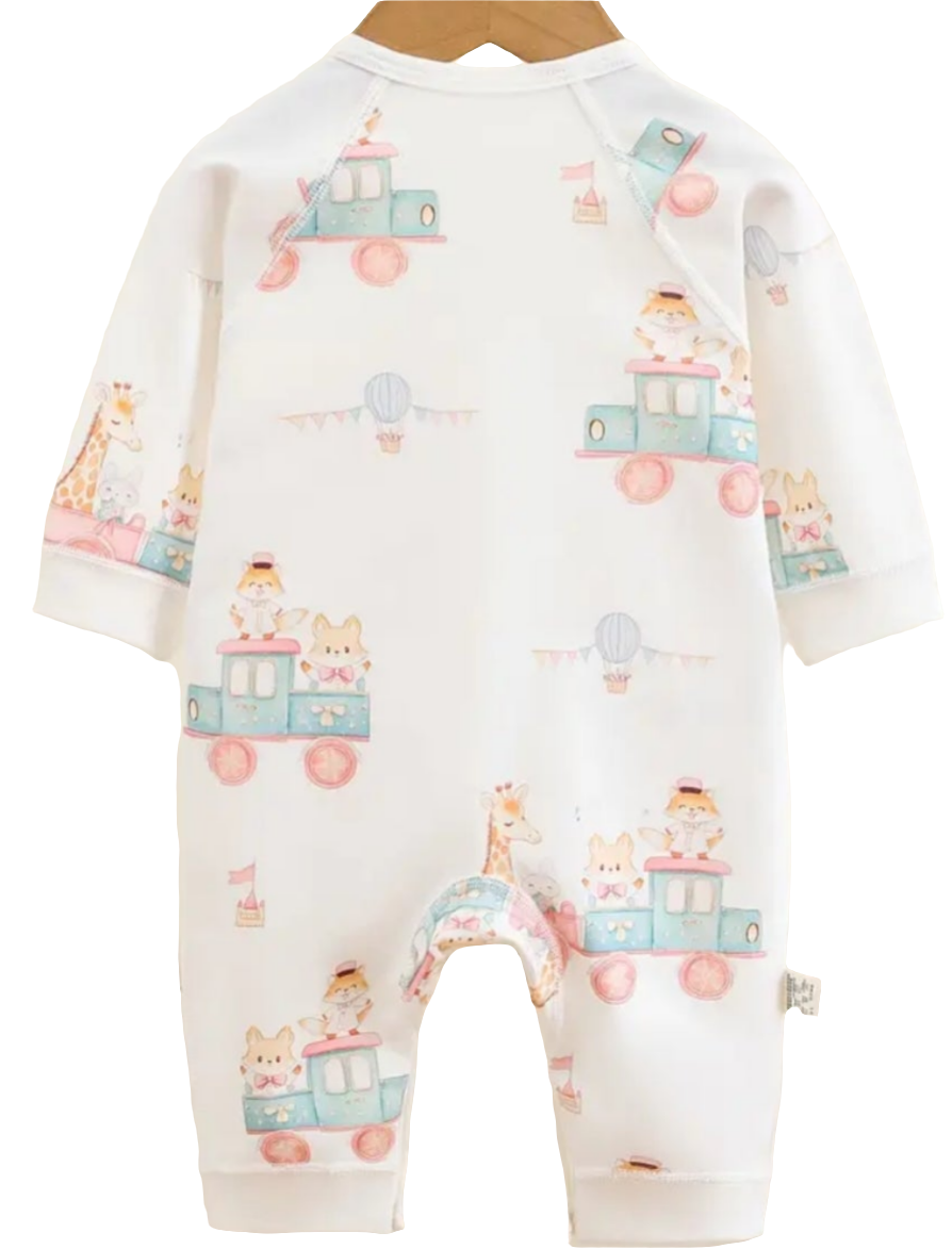 Katoenen boxpak met auto en diertjes