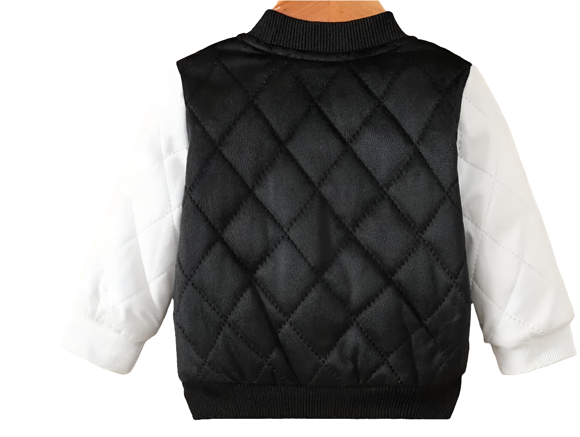 Baseballjack zwart-beige