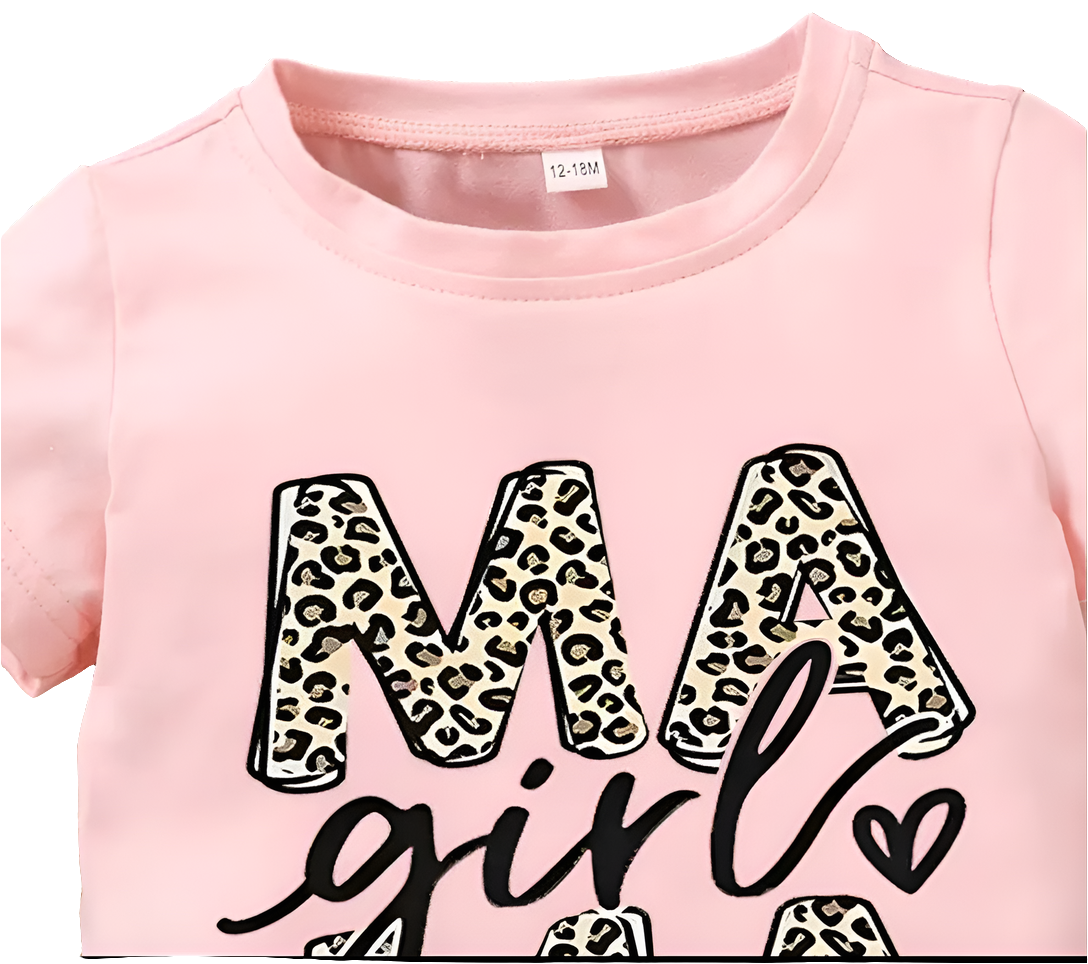 T-shirt roze voor meisje: MAMA'S GIRL "