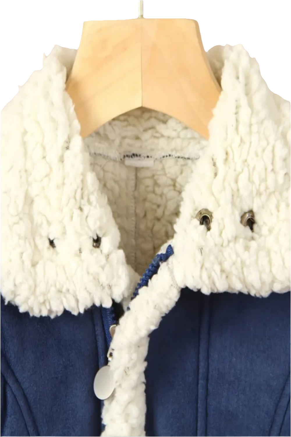 Winterjas Piloot van suedesette met voering blauw