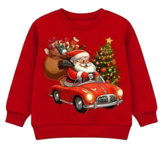 kersttrui zwart en rood met kerstman