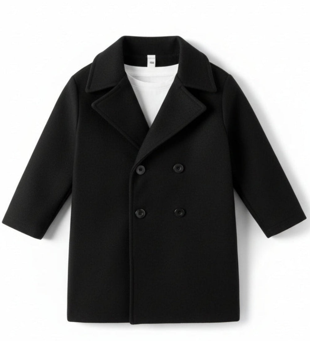 Lange zwarte jas voor jongens