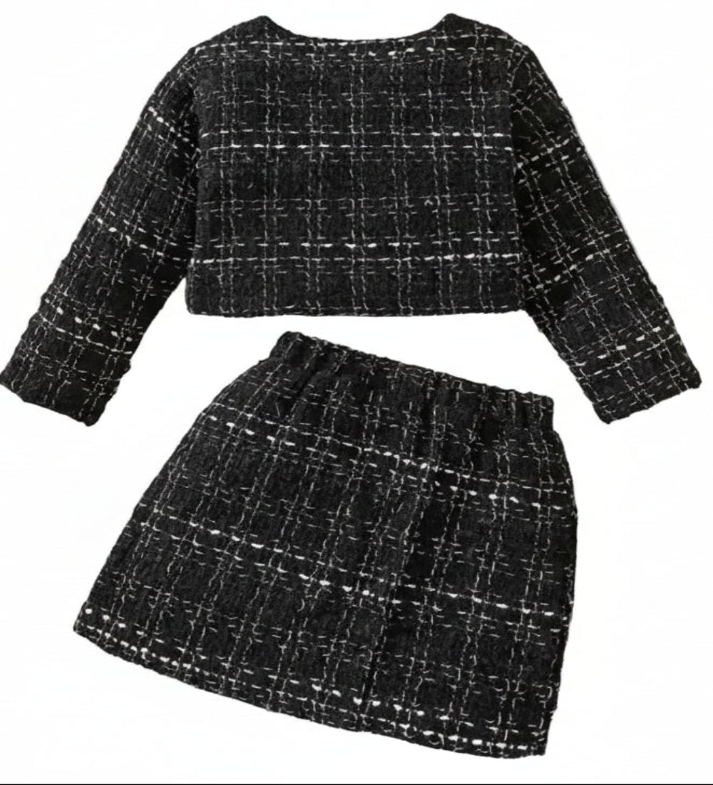 setje jasje met rokje zwart met wit