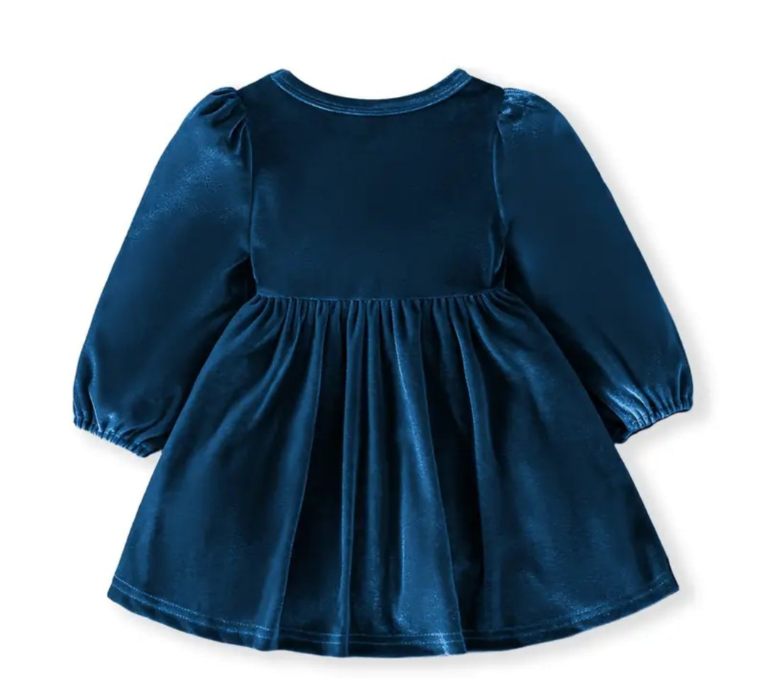 jurkje velours blauw