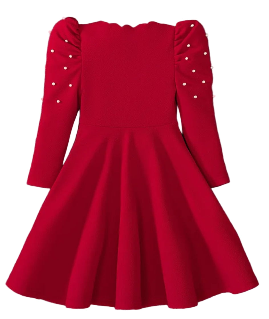 Rood kerstjurkje met parels