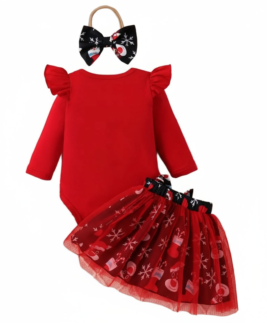 kerstset meisje rood