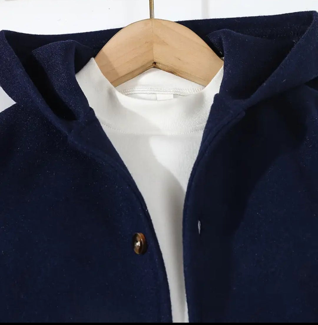 jas met capuchon marineblauw