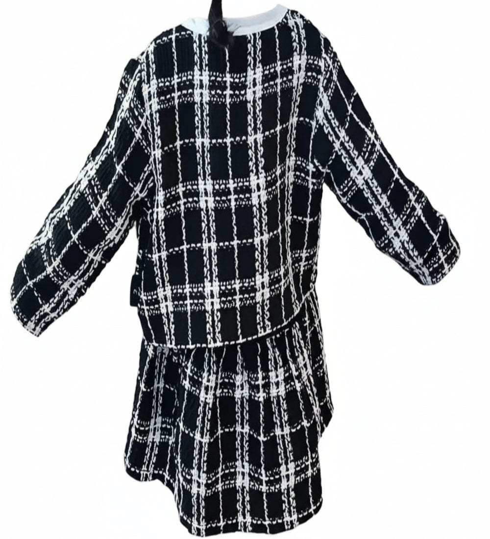 setje jasje met rokje zwart met wit