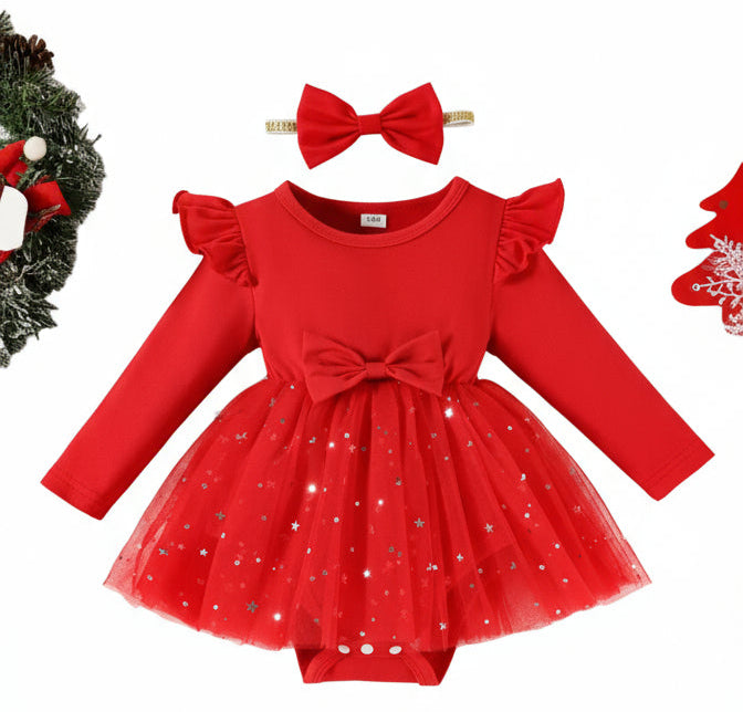 jurkje voor de feestdagen. Rokje van tule met glitters