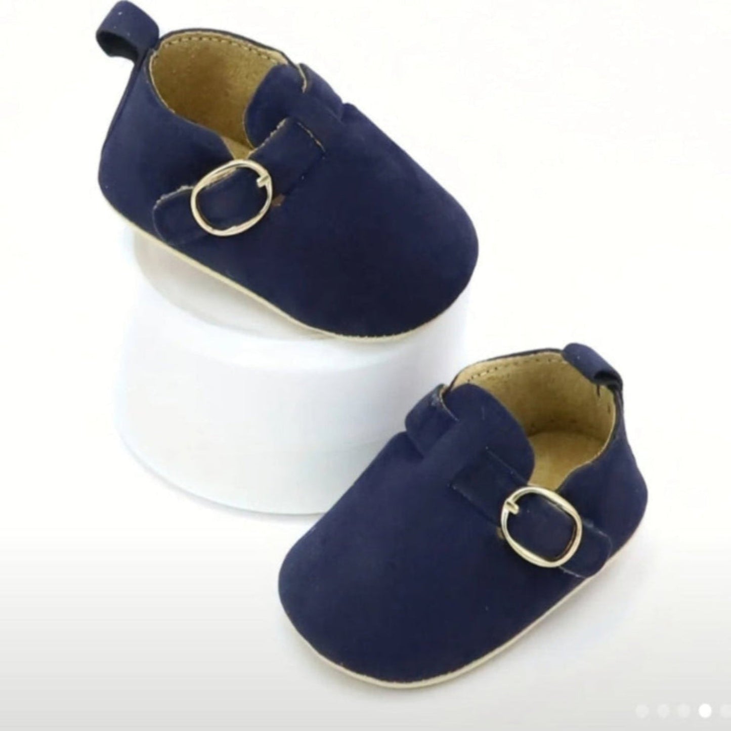 instapper marineblauw suedesette