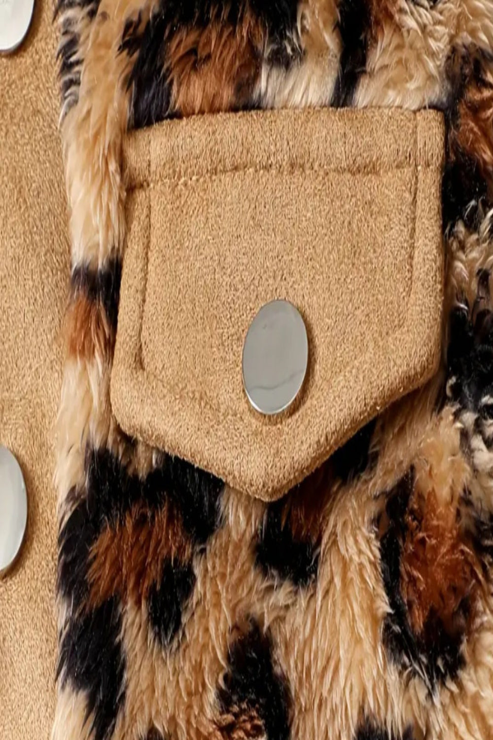 Jack met dierenprint bont/suède look