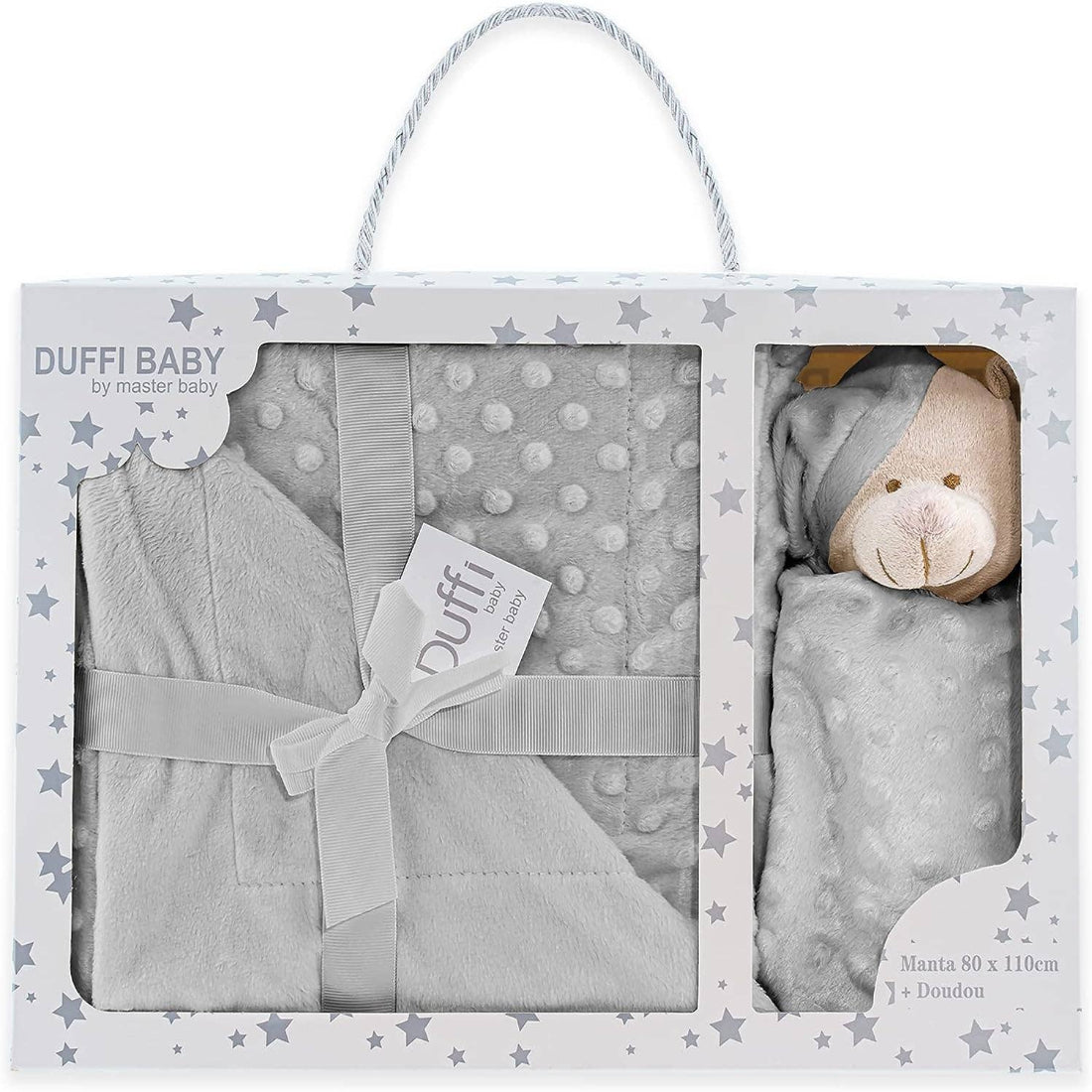 DOU DOU BEER + LUXE DUBBELZIJDIGE DEKEN 80X110 CM: Parel / 80 x 110 cm