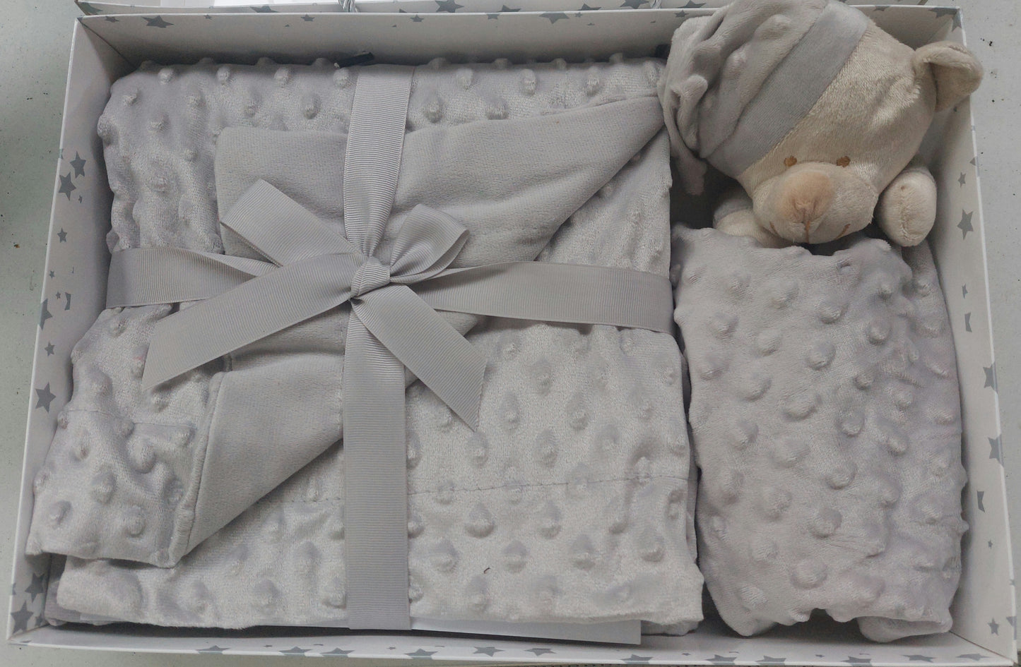 DOU DOU BEER + LUXE DUBBELZIJDIGE DEKEN 80X110 CM: Askleurig / 80 x 110 cm