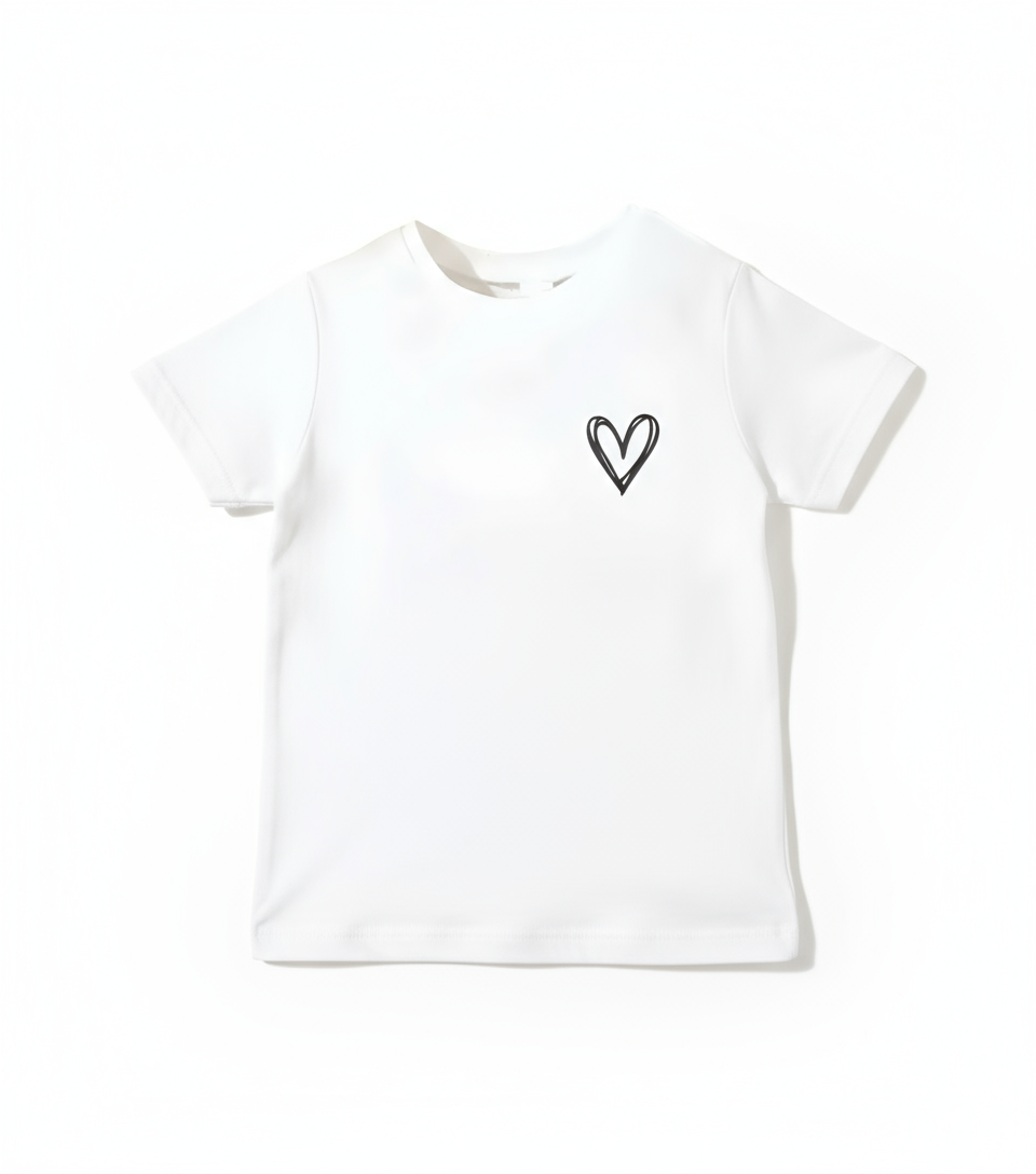 T-shirt met hart wit voor meisje