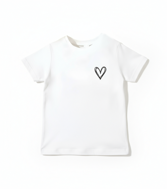 T-shirt met hart wit voor meisje