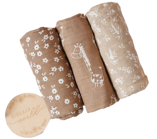 Lakentjes van bamboe (div prints) beige/chocolate kleuren