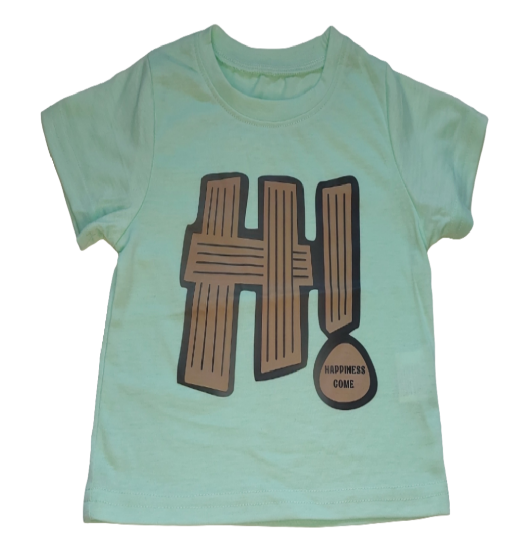 Shirt groen "Hi"