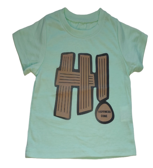 Shirt groen "Hi"