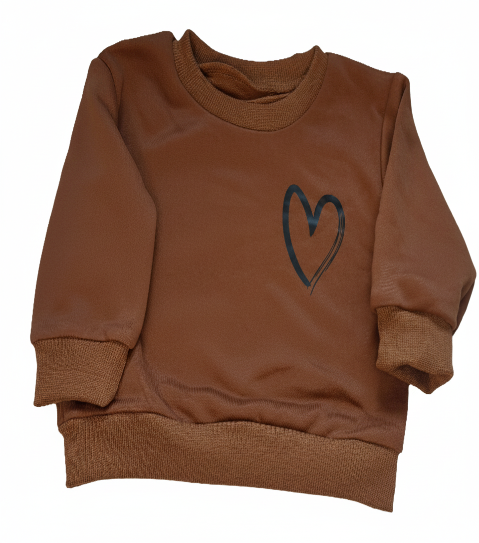 sweater bruin met zwart hart