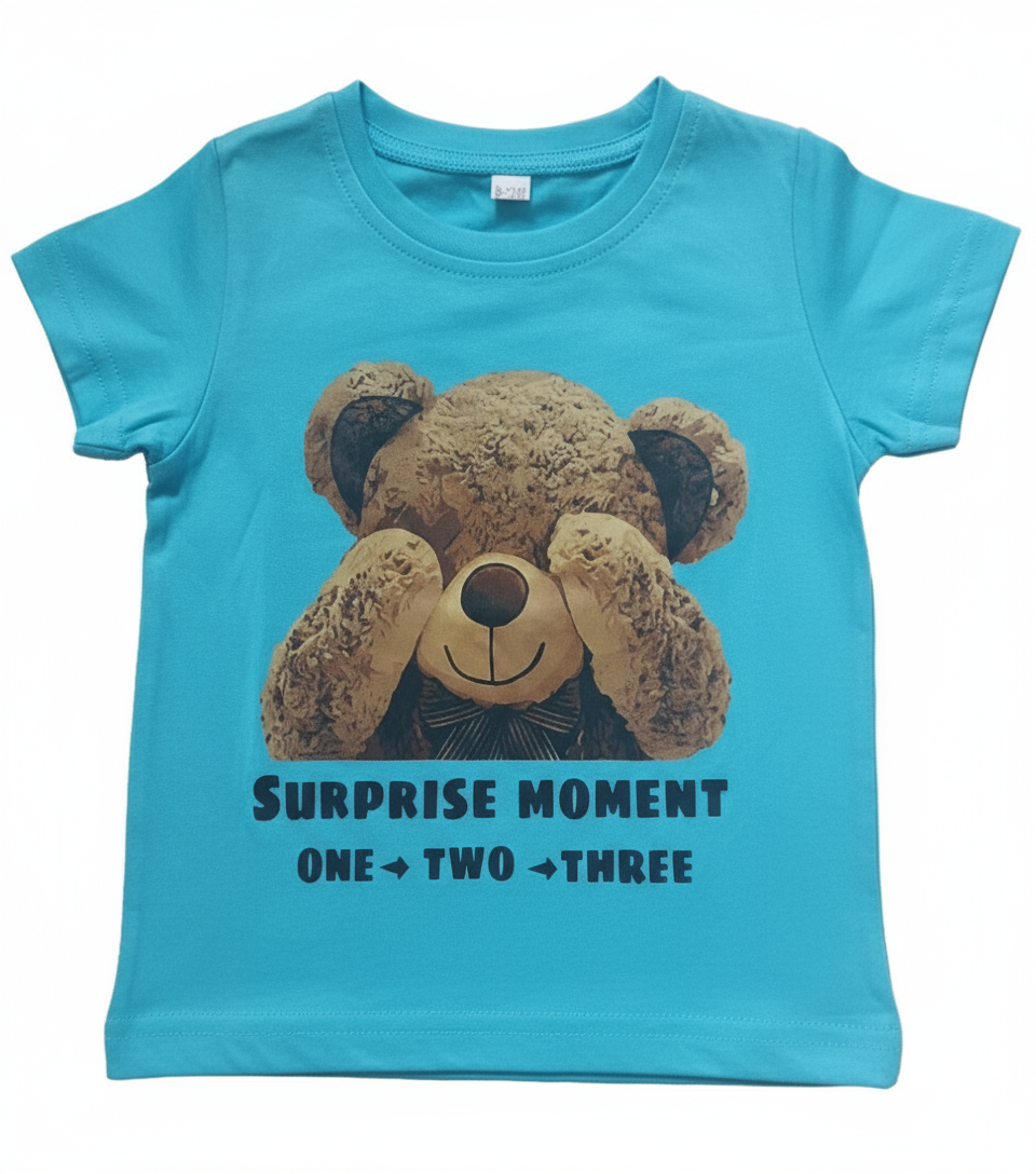 Tshirt blauw voor jongens: Suprise Beer