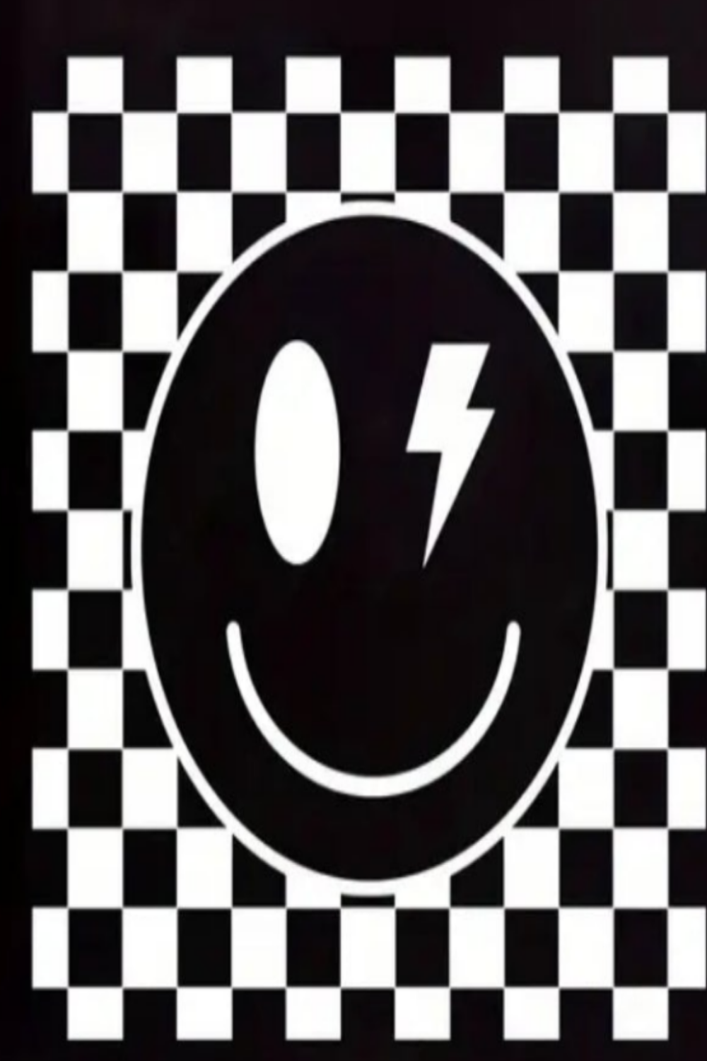 tshirt met smiley zwart wit