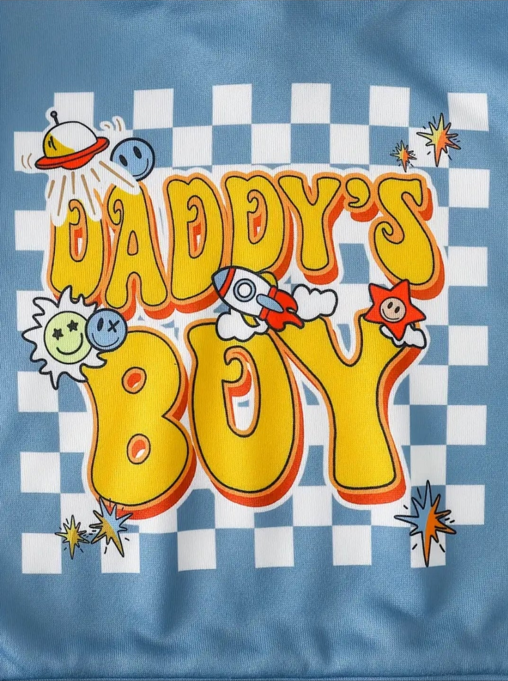 Hoodie lichtblauw met opdruk: Daddy's boy