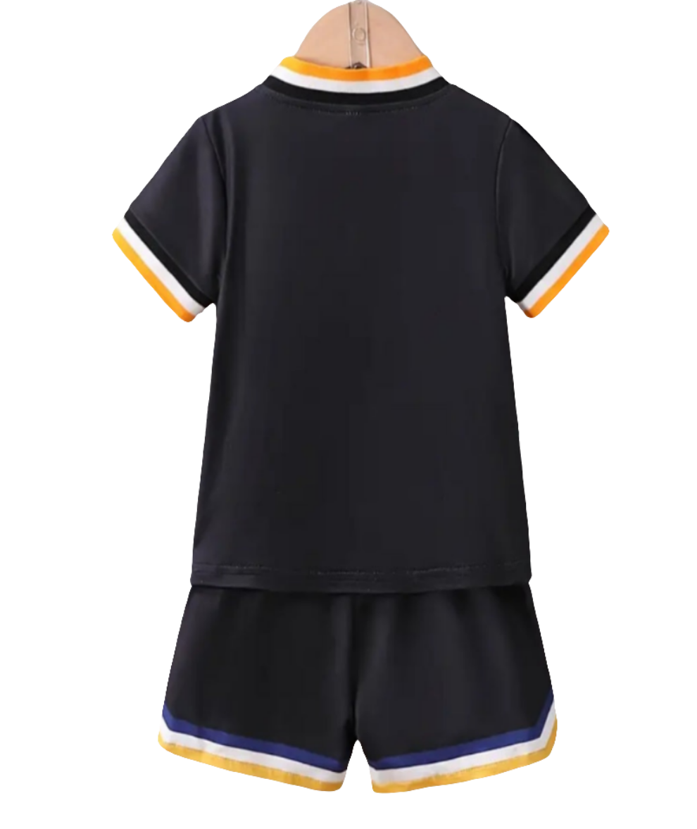 Baseball Shirt en short " California" zwart