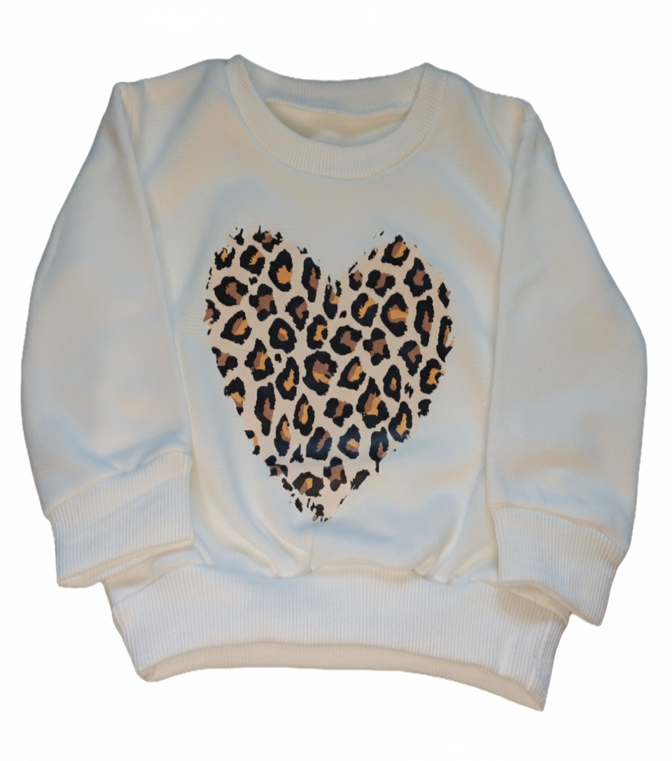 sweater wit met panterhart