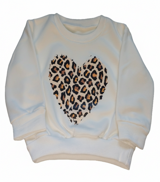 sweater wit met panterhart
