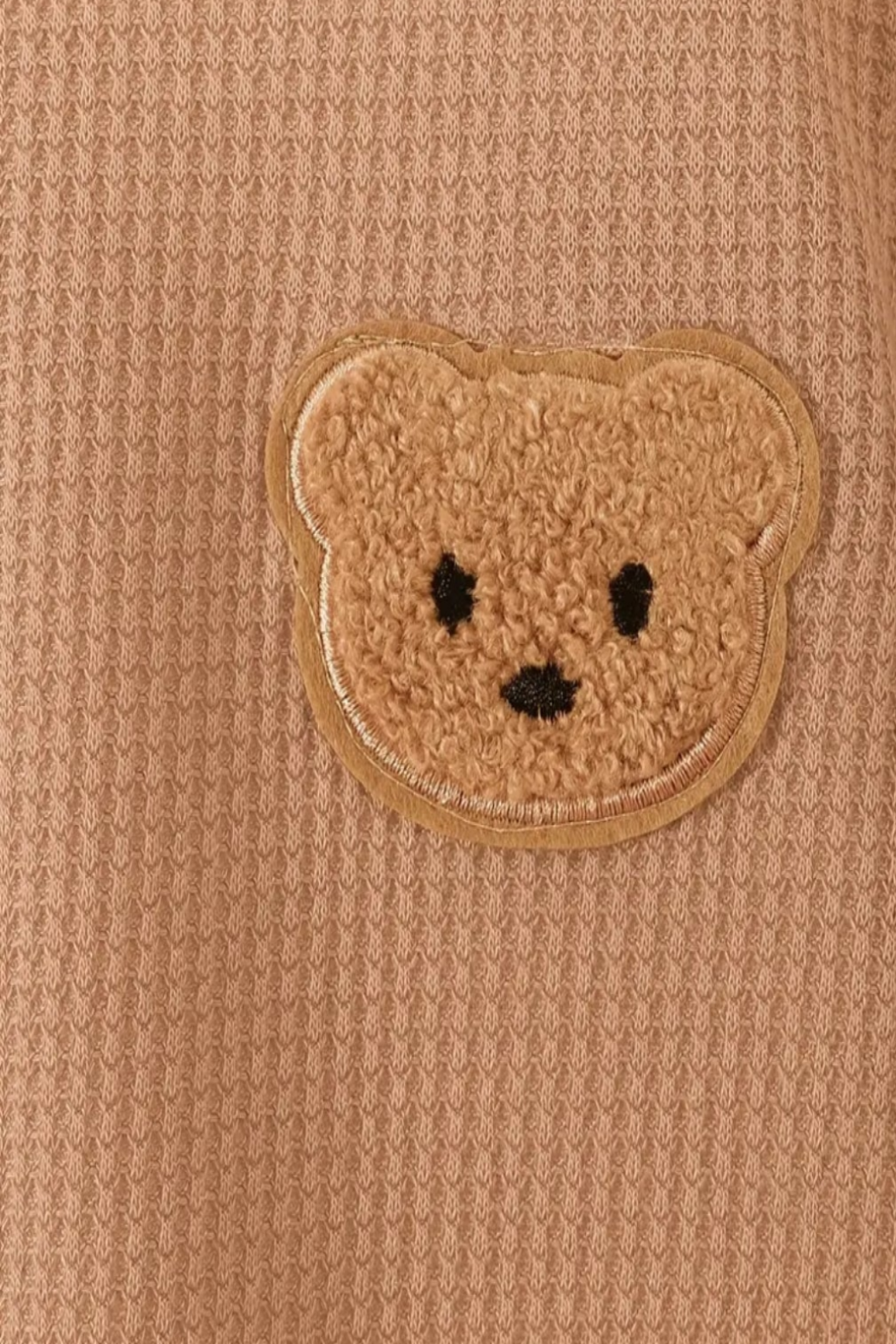 Set: shirt en short wafelstof bruin