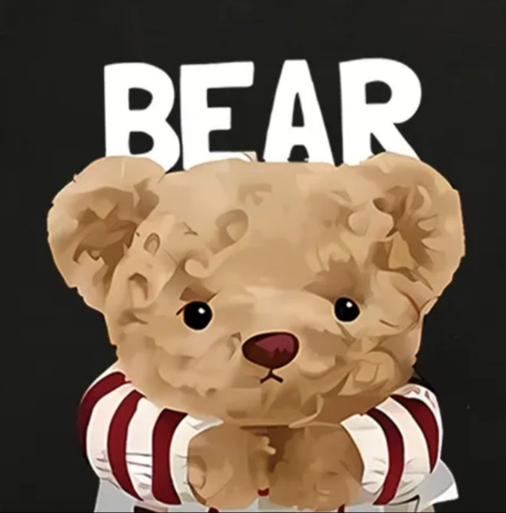 T shirt zwart voor jongens: bear hug