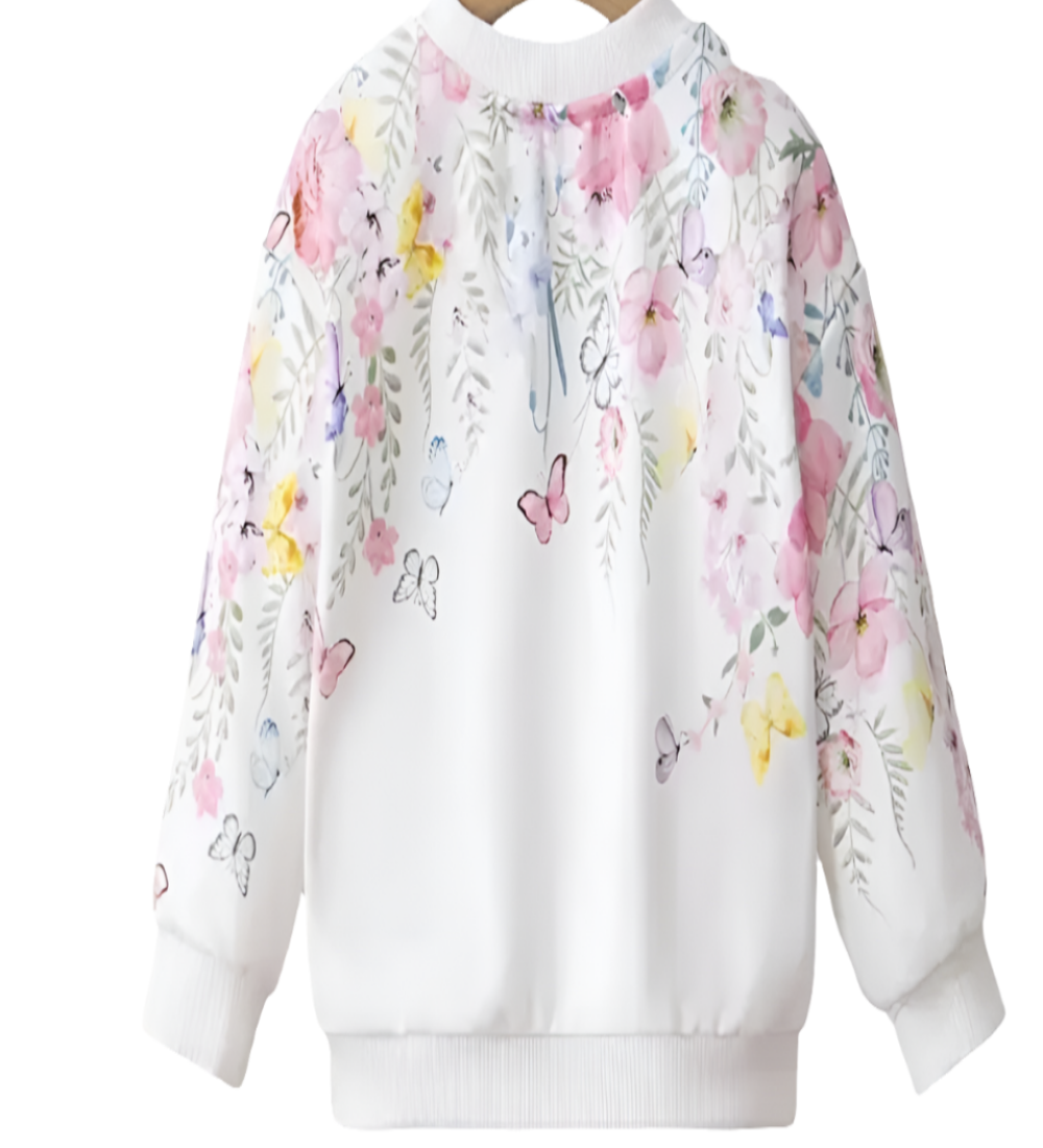 sweater wit met bloemen