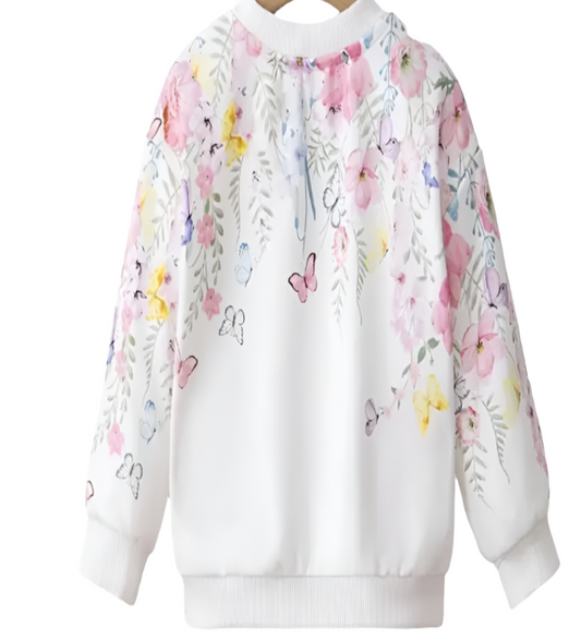 sweater wit met bloemen
